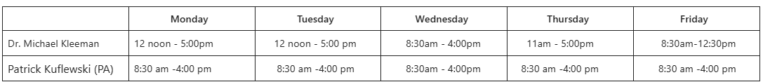 Centereach Office hours